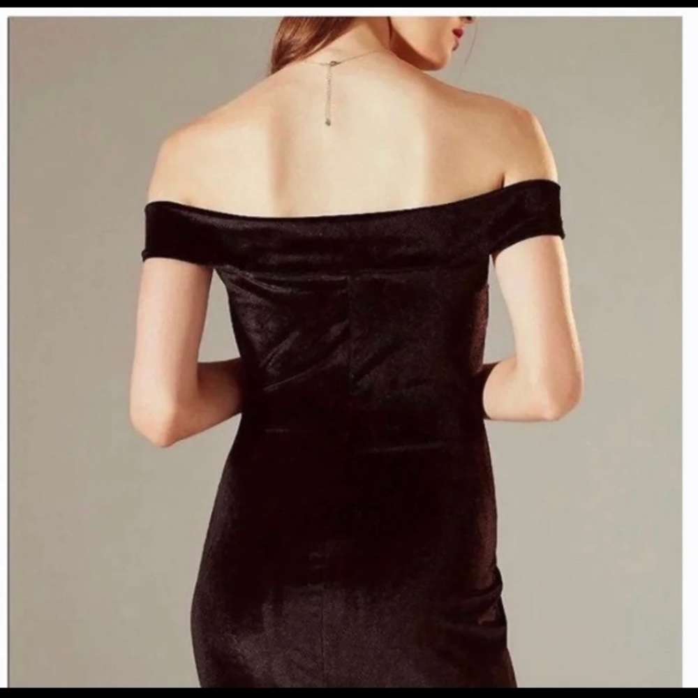 UO Velvet Off Shoulder Mini Dress